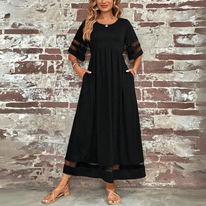 Modernes grünes Damen Midi-Kleid, figurbetont, mit Bauchweg-Effekt und eleganter Passform. Sehr komfortabel.