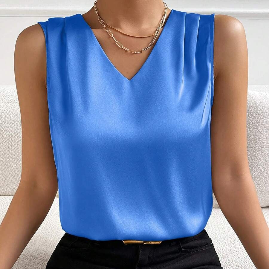Vielseitiges Damen Oberteil, ärmellos, mit elegantem V-Ausschnitt für jede Gelegenheit.