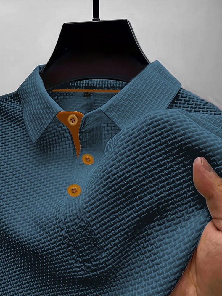 Polo Kragen Details: Detail Kragen & Knopfleiste: Smartes Herren Polo-Shirt, perfekt für den eleganten Stil.
