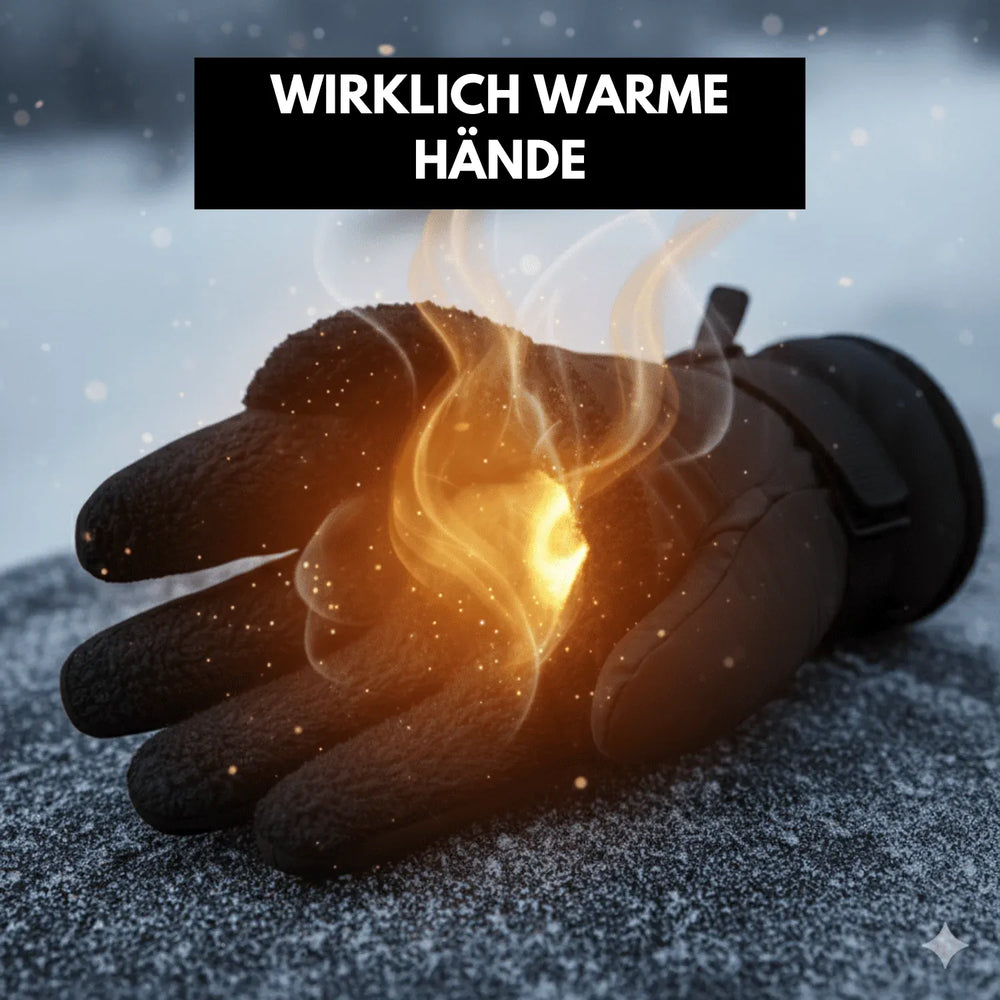 Nahaufnahme der robusten, winddichten Thermo Extreme Winterhandschuhe. Perfekter Kälteschutz für Outdoor.