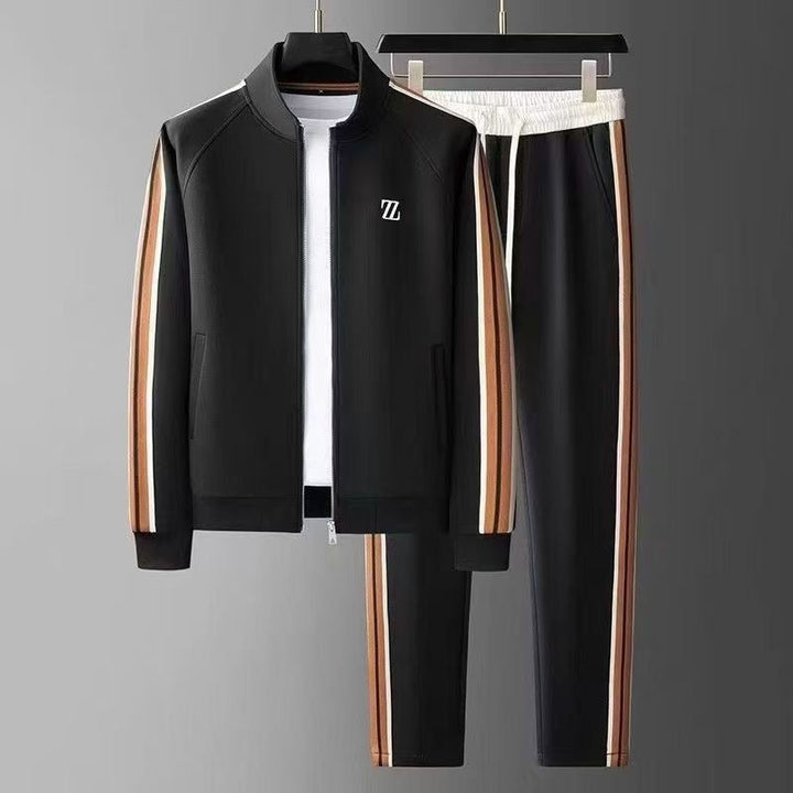 Warmes Winter Trainingsanzug Set für Herren. Reißverschlussjacke & Kordelzughose ideal für kühle Tage & Sport.