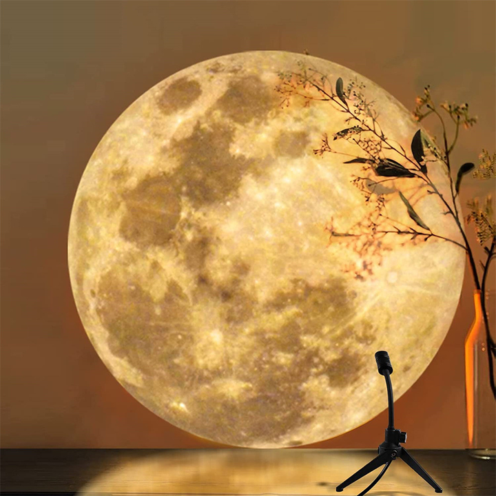 Faszinierende Projektion von Erde & Mond. Universum Sternenhimmel LED Lampe für eine magische Atmosphäre.