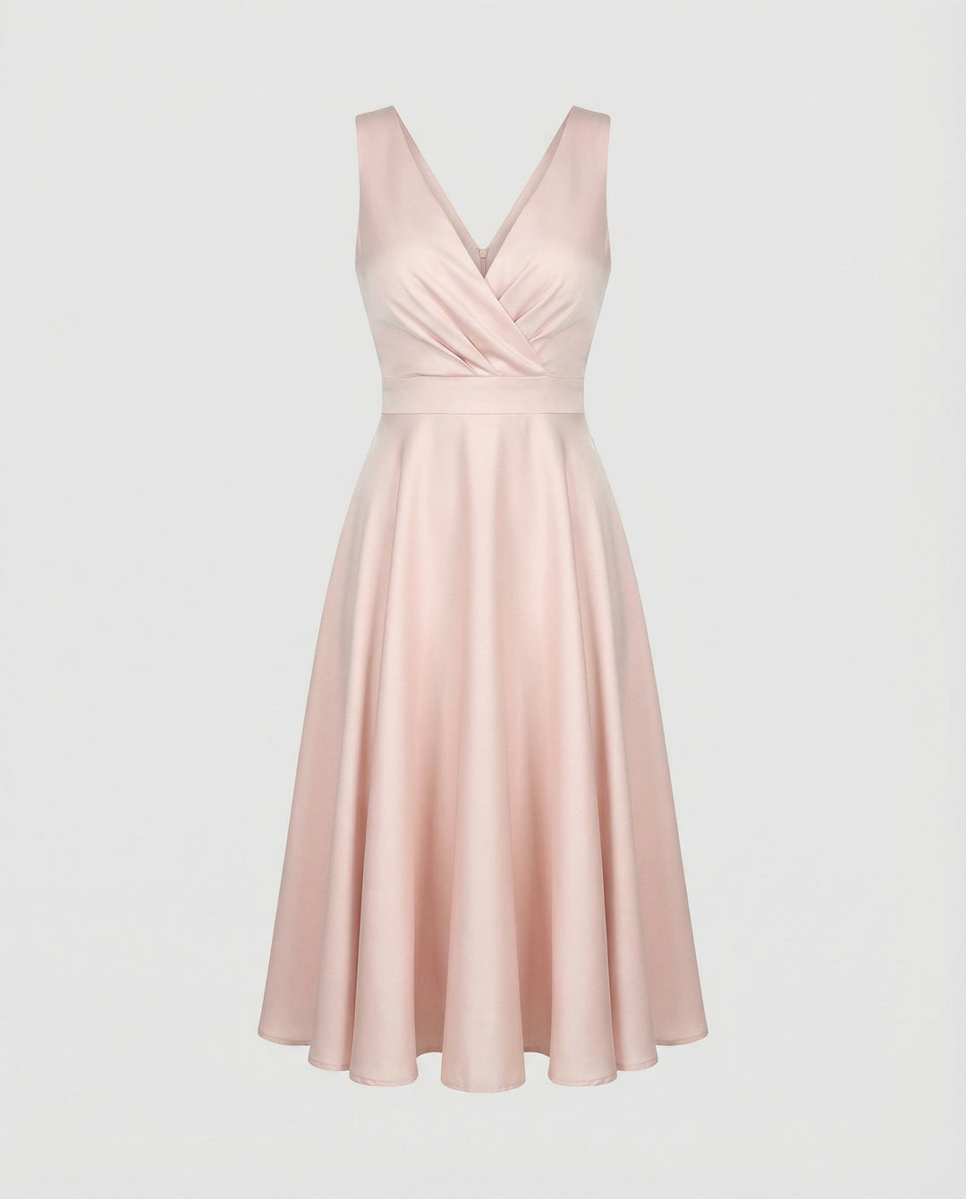 Schickes Partykleid Matilda für Damen, ärmellos, A-Linie, mit V-Ausschnitt und praktischem Reißverschluss.