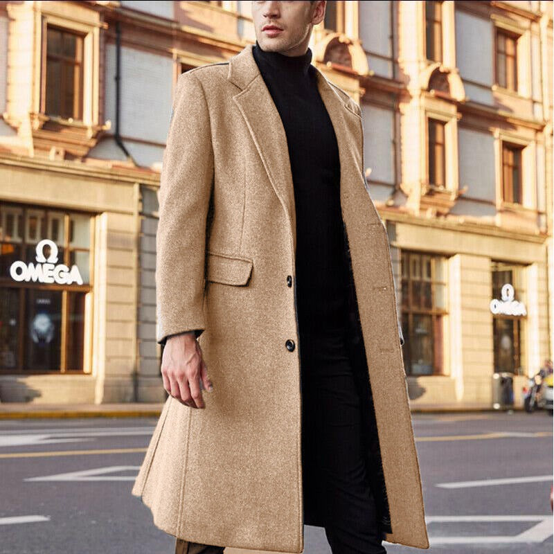 Hochwertiger Herren Eleganter Wintermantel, mittellang. Ideale Oberbekleidung für Business & Freizeit Mode.
