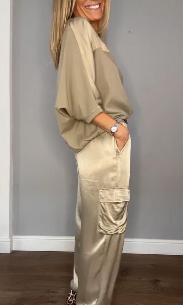 Kamila Set als stilvoller Damen Zweiteiler, ideal für verschiedene Herbstoutfits und Anlässe.