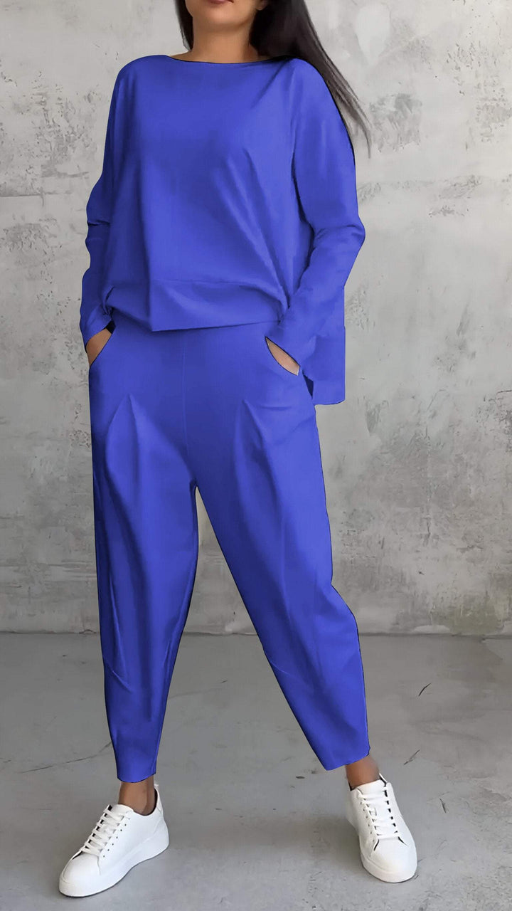 Komfortables Damen Fashion Set aus weichem Stoff, für entspannte Alltagsmode. Eleganter Schnitt, ideal für Frühling.