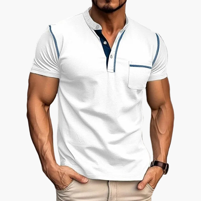 Herren Henley Shirt Kurzarm mit Regular Fit, modisch und angenehm zu tragen im Alltag.