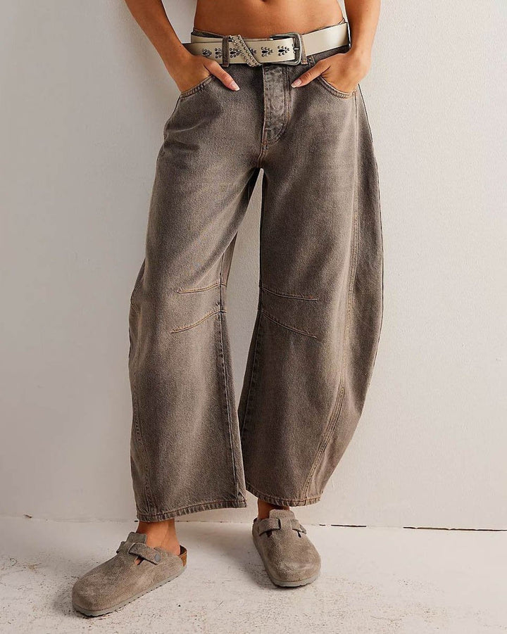 Moderne Damen Loose Fit Jeans 'Maribel' im Barrel-Schnitt, komfortabel & vielseitig für stylische Freizeit Looks.