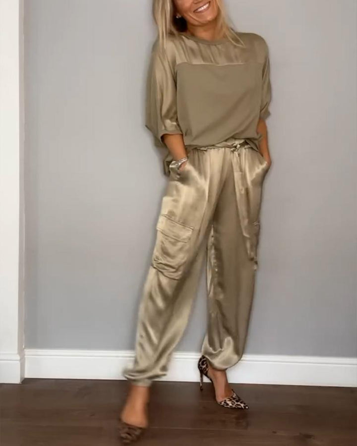 Damen Zweiteiliges Herbst-Set Kamila. Elegantes & komfortables Outfit für Freizeit und Übergangslook.