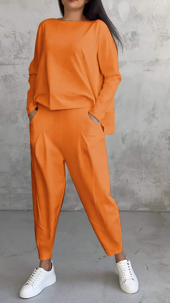 Modernes Damen Zweiteiler-Set in Grün, für stilvolle Freizeitkleidung mit Komfort. Eine elegante Wahl für den Tag.