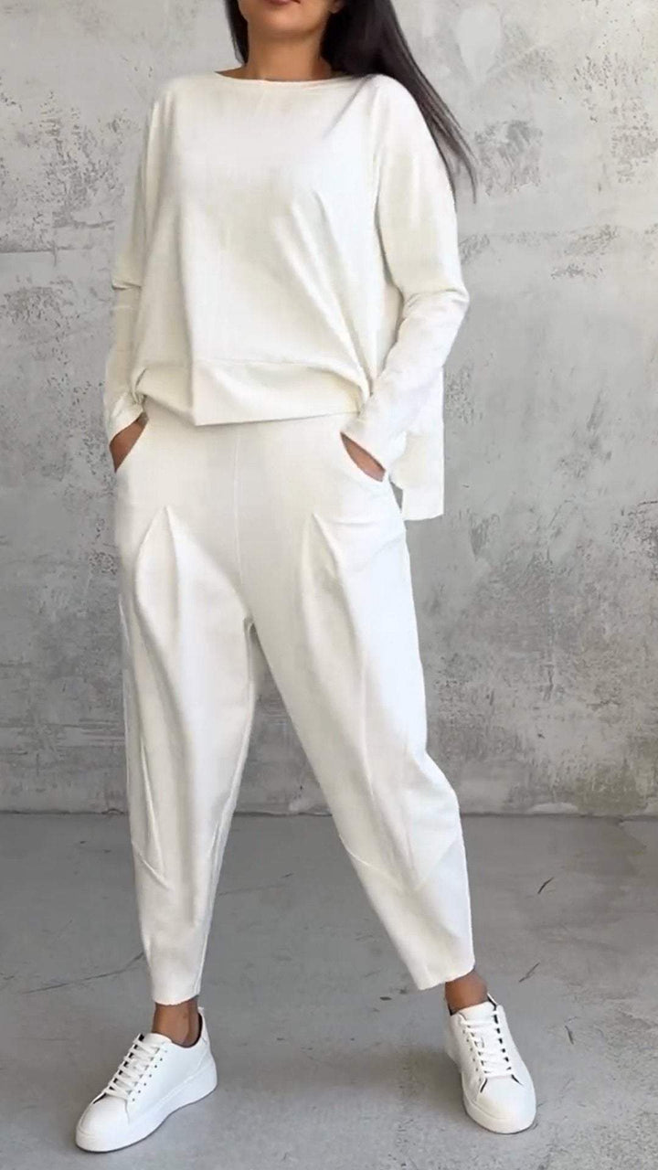 Damen modernes Freizeit Set in Schwarz, elegant & bequem für Alltag und Sommer. Ein stilvolles Zweiteiler-Outfit.