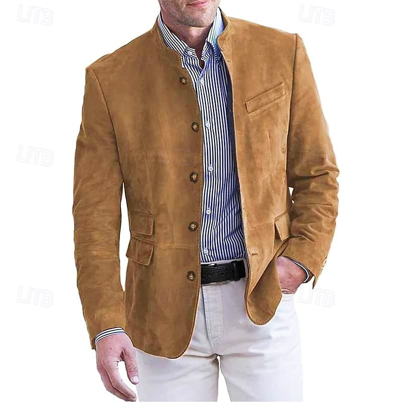 Herren Übergangsjacke in Wildlederoptik, leicht & stilvoll, ideal für Frühling und Herbst.