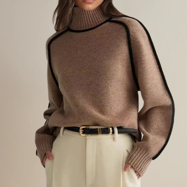 Weicher Damen Strickpullover für Frühling und Winter. Bequemes, atmungsaktives Langarm-Oberteil in Basic-Design.