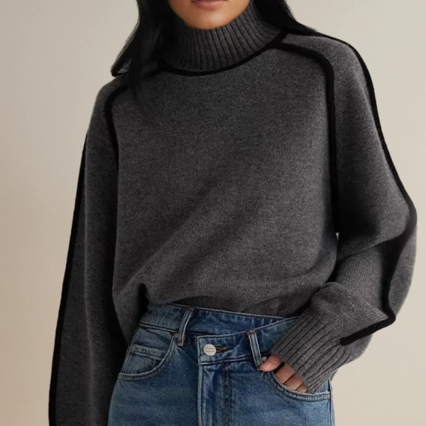 Damen Langarm-Pullover aus elegantem Strick. Komfortables Oberteil, perfekt als Alltags- oder Frühlingmode.
