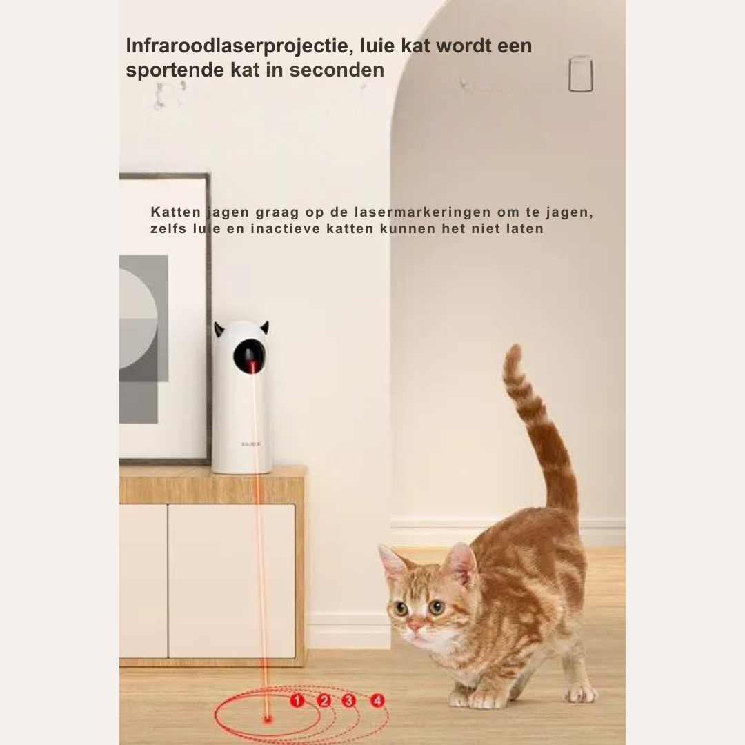 Automatisches Laser-Katzenspielzeug mit LED für endlosen Spielspaß & Bewegung. Perfekt für aktive Haustiere.