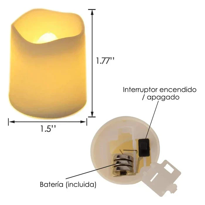 Elegantes 24er Set flammenloser LED Kerzen, warmweiß, perfekt für Hochzeitsdeko & stimmungsvolle Events.
