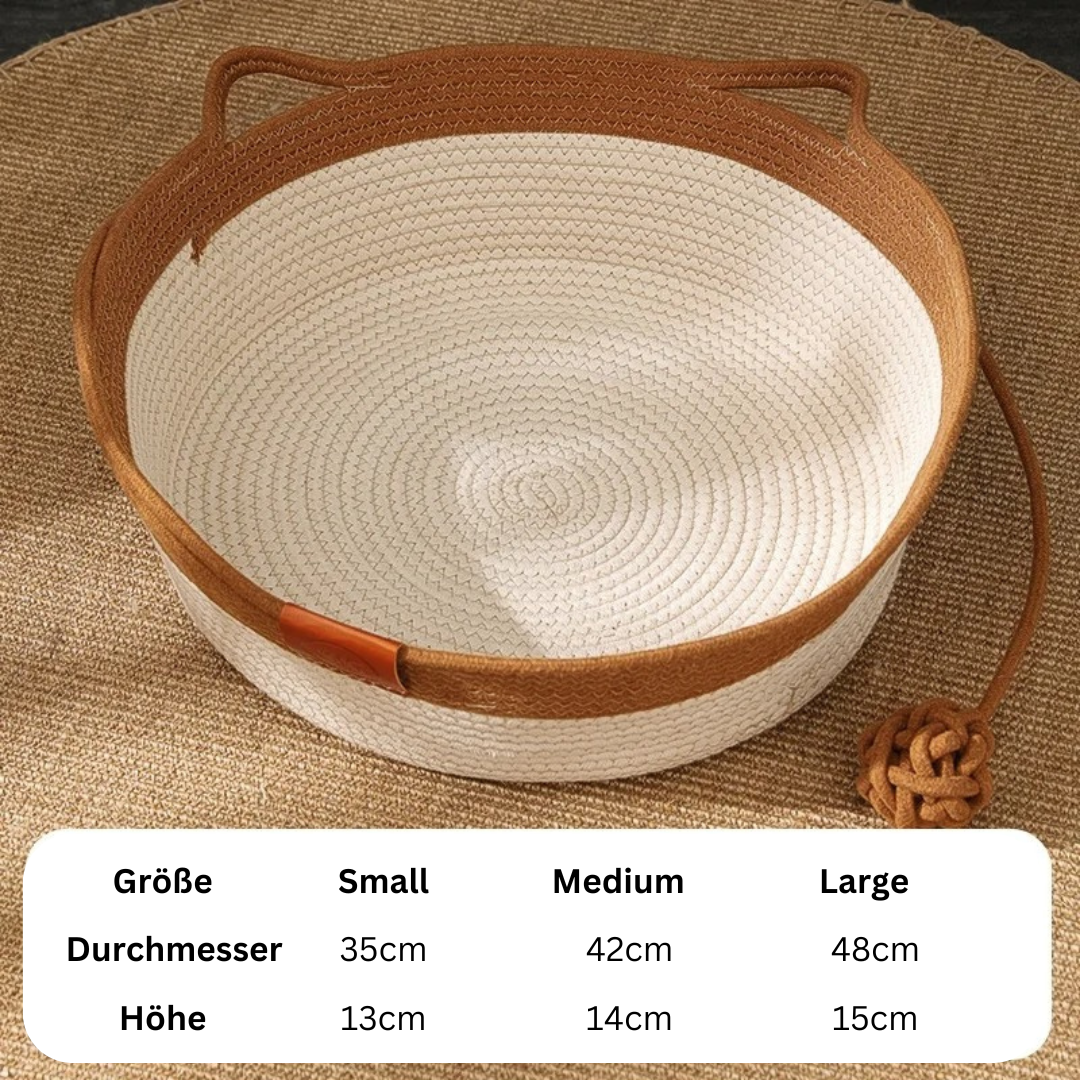 Luxuriöses, handgewebtes Baumwoll-Katzenbett für alle Katzengrößen, maximaler Komfort.