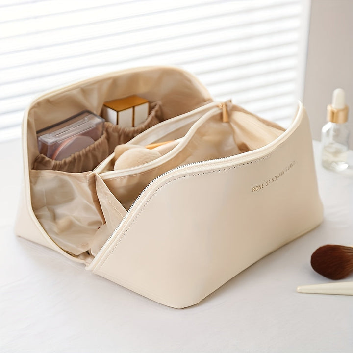Damen Reise Kosmetiktasche mit Reißverschluss, sicherer Make-up Organizer und praktische Aufbewahrung.
