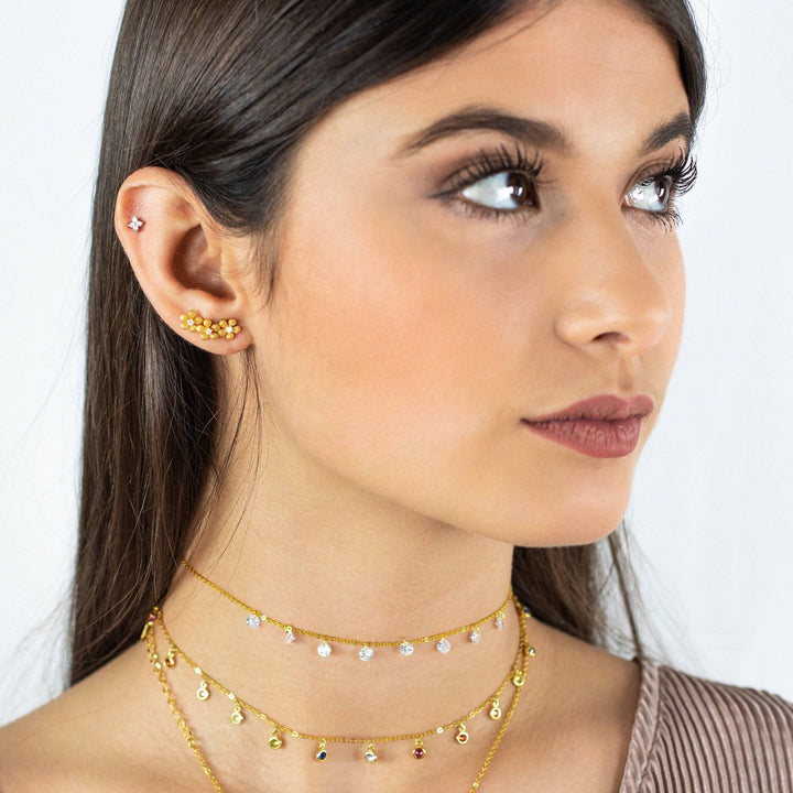 Edle Zirkonia Blumenohrringe für Damen aus echtem Silber. Zeitloser Schmuck, ideal als Geschenk oder für den Alltag.