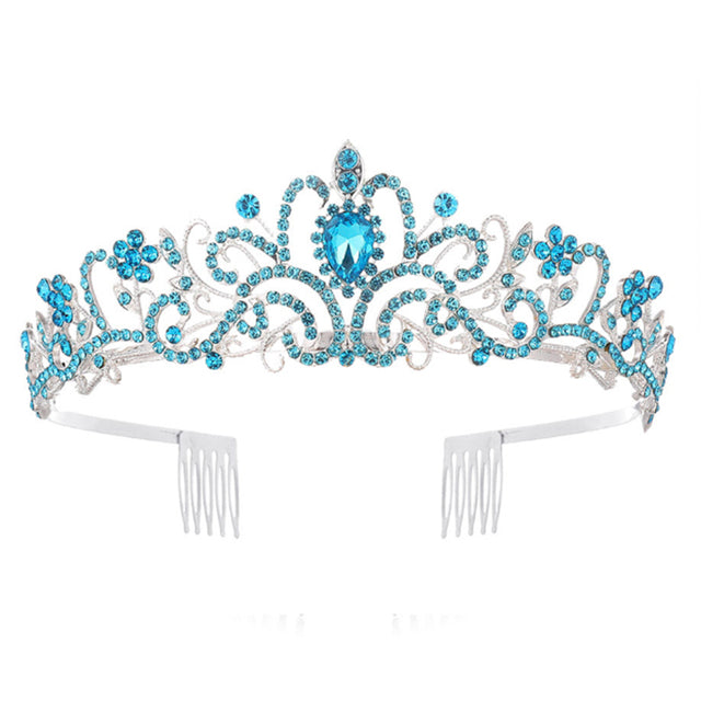 Wunderschöne Prinzessinnenkrone für Mädchen und Frauen; funkelnder Kopfschmuck mit Kristallen.