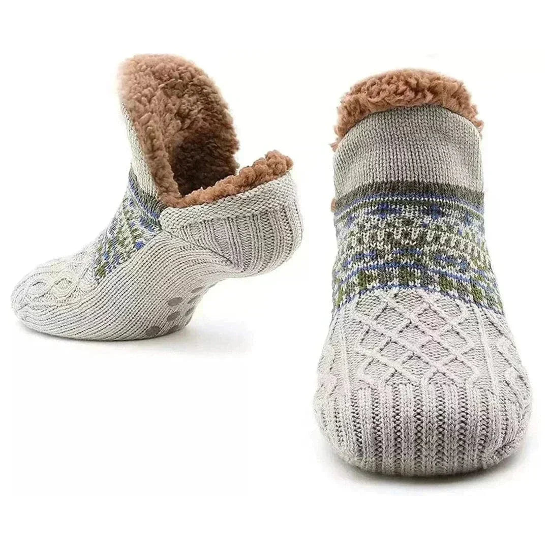 Unisex Winterstrümpfe: Warme, rutschfeste Kuschelsocken in Grau für gemütliche Stunden zuhause.