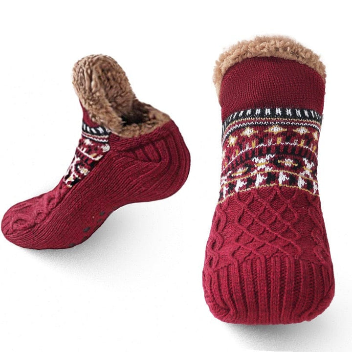 Warme & rutschfeste Unisex Kuschelsocken in Hellgrau. Perfekte Haussocken für gemütliche Winterabende.