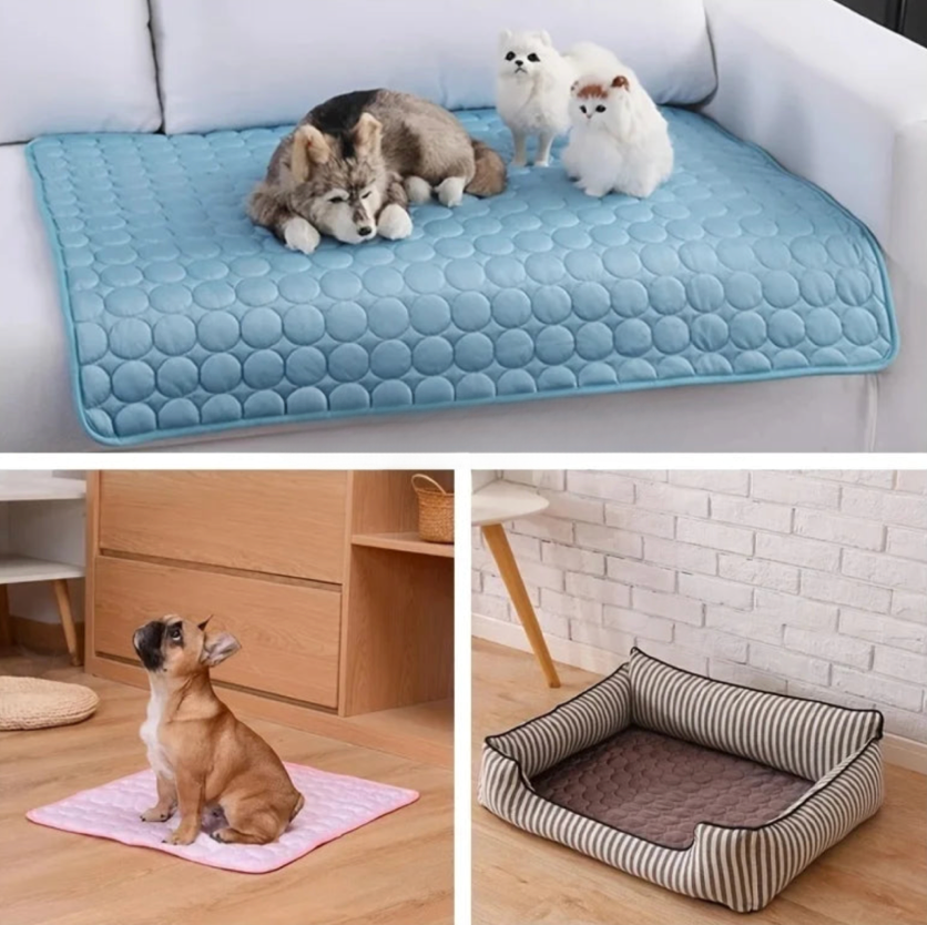 Weiche, kühlende Haustier-Kühlmatte für Hunde und Katzen. Ideal für den Sommer, fördert Komfort und Wohlbefinden.