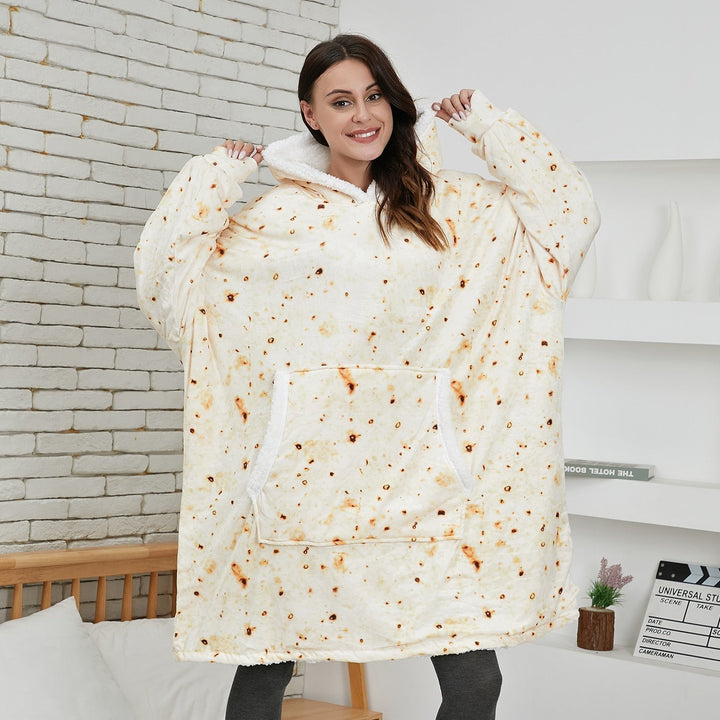 Weiche Deckenhoodie mit Kapuze, ideal für Entspannung nach einem langen Tag.