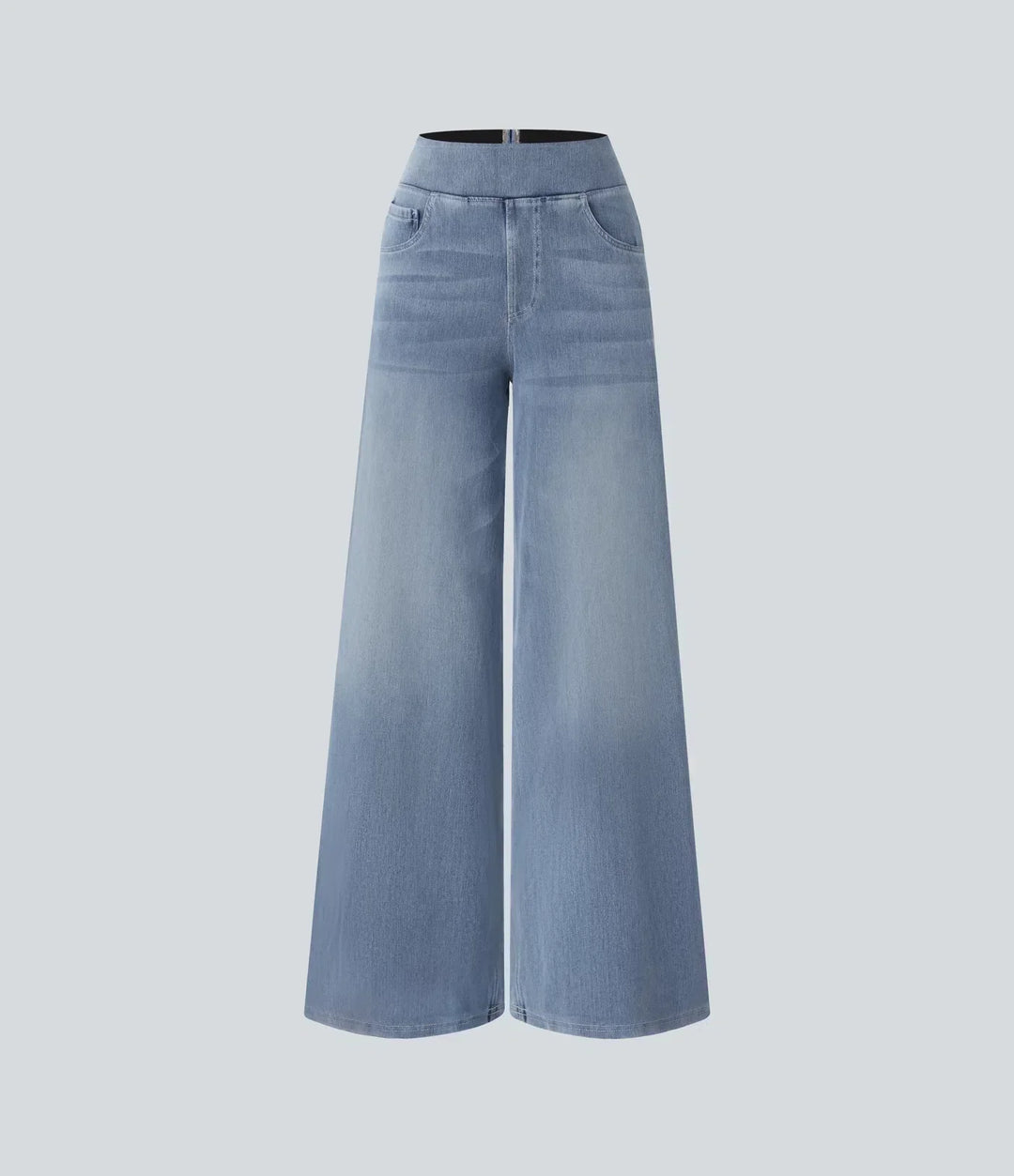 Elegante Damen High-Waist Jeans, dunkelblau, bequemer Stretch für Business & Smart Casual Outfits.