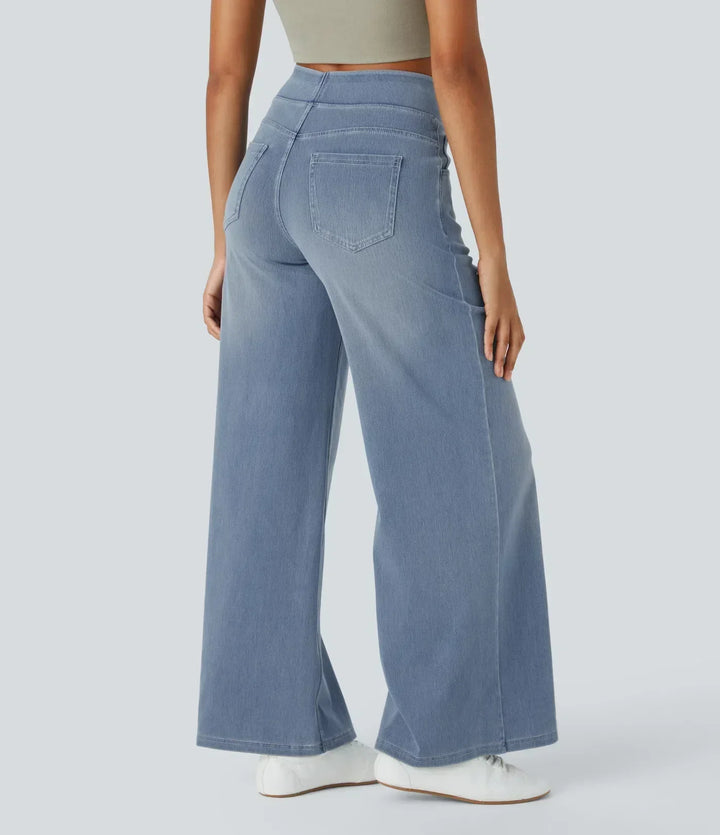 Damen High-Waist Hose in Slim Fit Passform, mit flexiblem Bund für optimalen Tragekomfort.