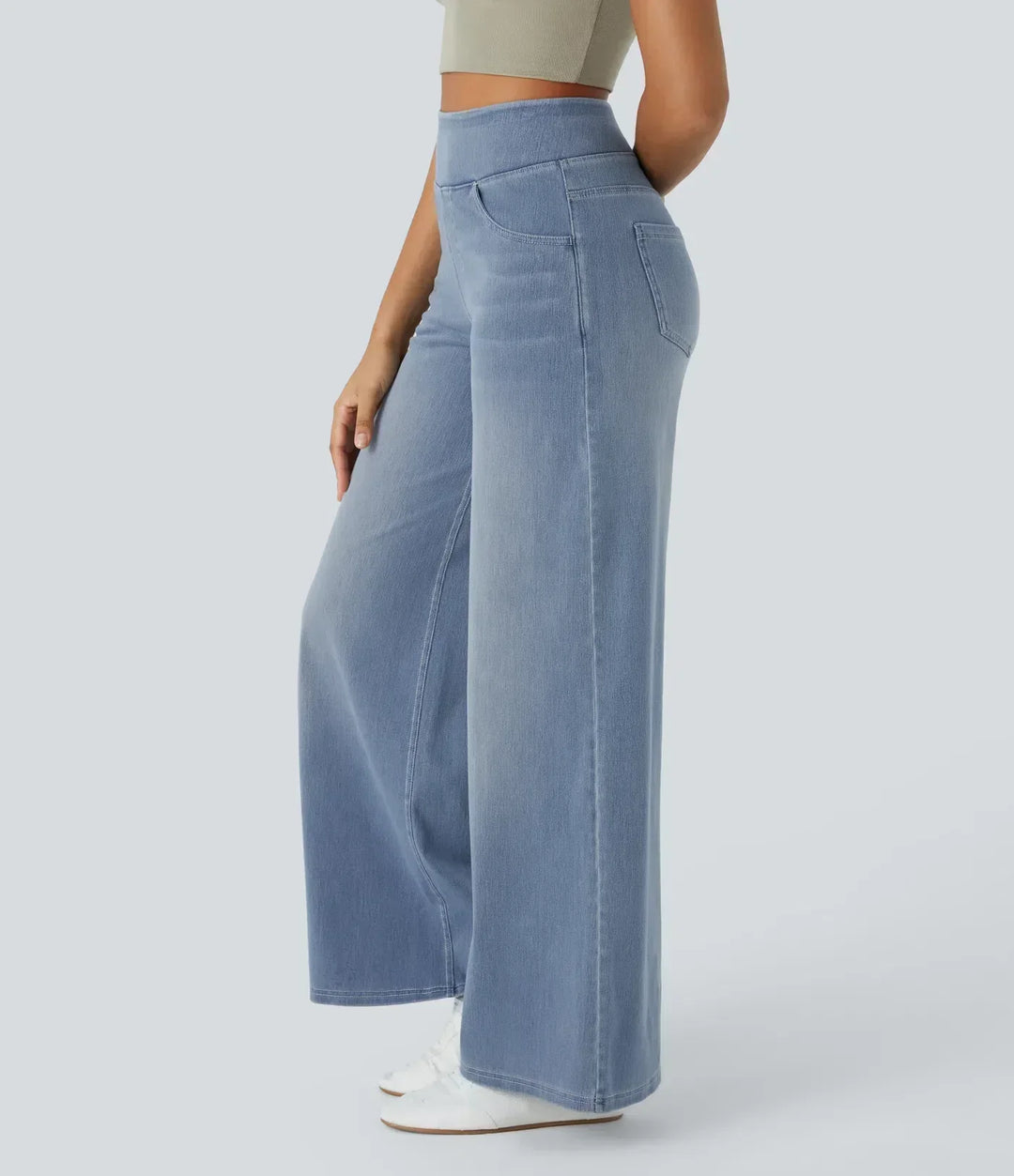 Stilvolle Damen High-Waist Jeans, vielseitig kombinierbar, eleganter Look für Büro oder Alltag.