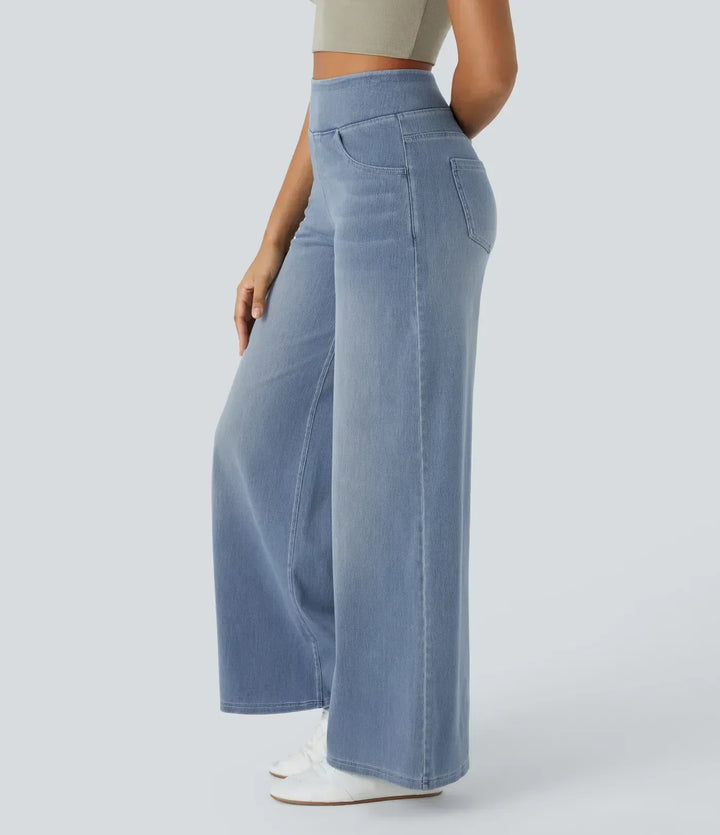 Stilvolle Damen High-Waist Jeans, vielseitig kombinierbar, eleganter Look für Büro oder Alltag.