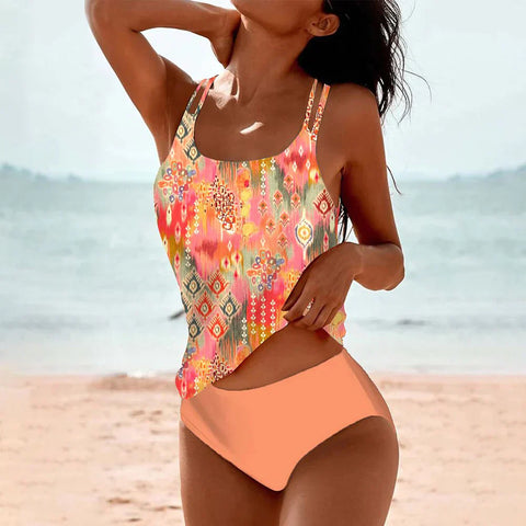 Damen Tankini Livia Set: bequemes Oberteil & Bikinihose. Perfekte Bademode für Schwimmen, Strand & Pool.