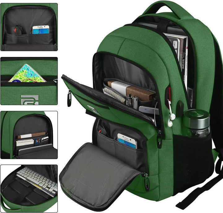 Business Rucksack, unisex, schlank, anti-diebstahl, mit USB-Port, atmungsaktive Rückenpolsterung.