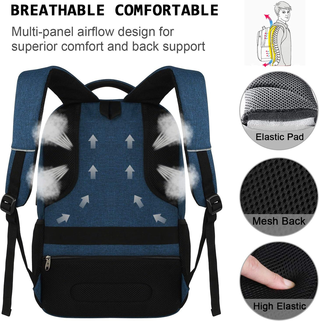 Stylischer Reiserucksack, anti-diebstahl, Laptop-Fach, mit integriertem USB-Port, von oben.