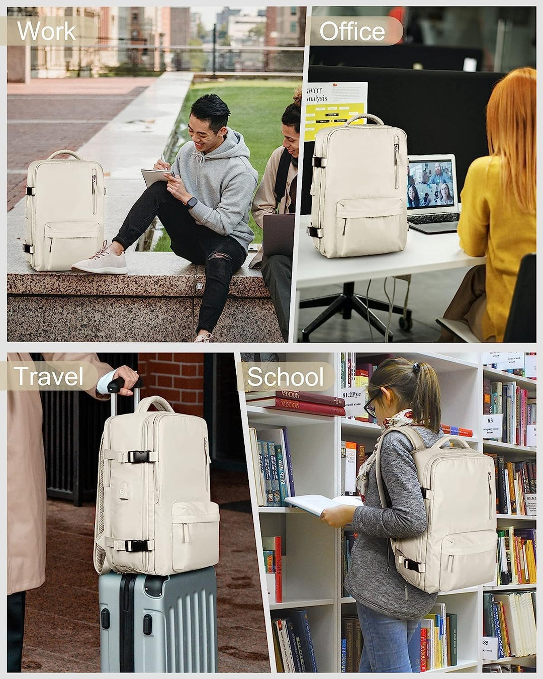Geräumiger 40L wasserdichter Daypack mit seitlicher Kompression und USB-Anschluss.