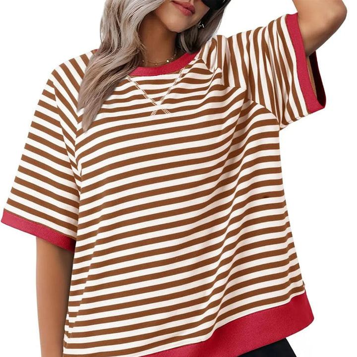 Lässiges Damen T-Shirt gestreift, bequem und vielseitig für Alltag und Freizeit.