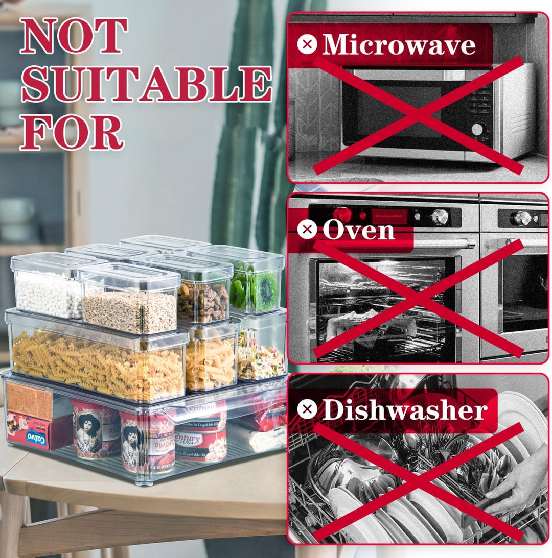10er Set Kühlschrank-Organizer: Stapelbare Behälter schaffen Ordnung und verbessern die Vorratshaltung in der Küche.