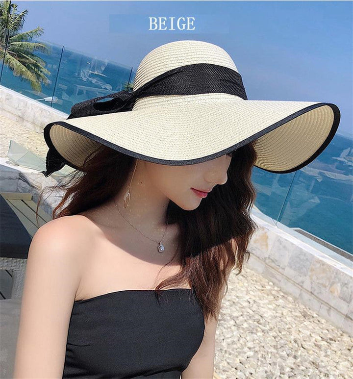 Dieser leichte Damen Sonnenhut Vivian mit breiter Krempe schützt elegant vor Sonne. Ideal für Urlaub & Garten.