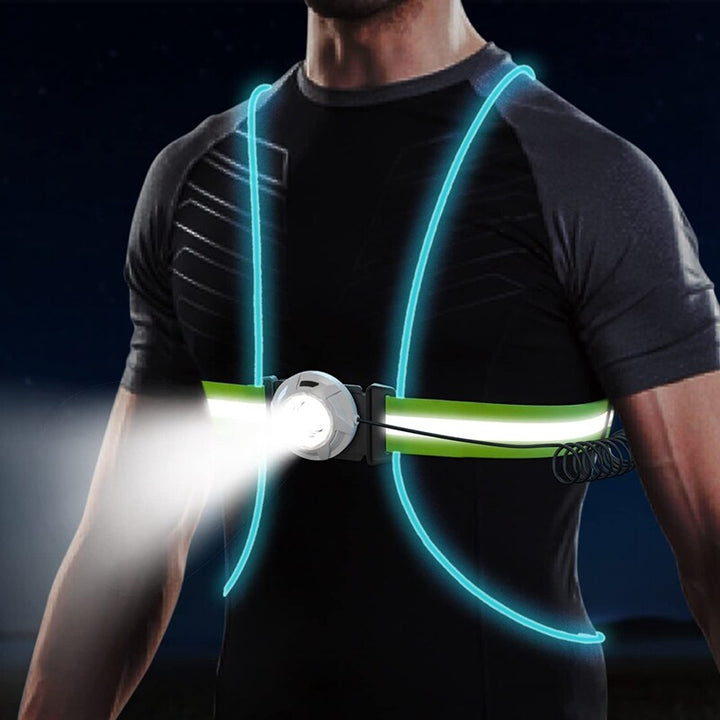 Reflektor-Laufweste mit hellen LEDs für maximale Sicherheit beim Joggen und Radfahren im Dunkeln.