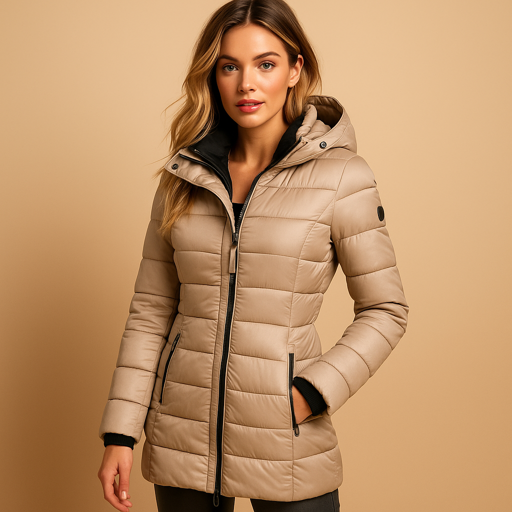 Warme, bequeme Damen Steppjacke. Perfekt als leichte Winterjacke oder Übergangsjacke.