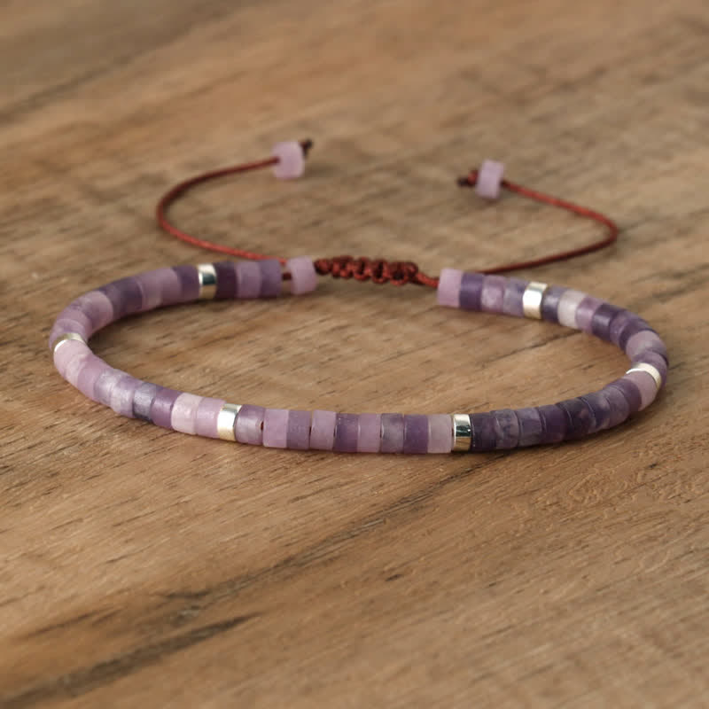 Geflochtenes Damenarmband Seraphina, Natursteine, verstellbar, Damenschmuck.