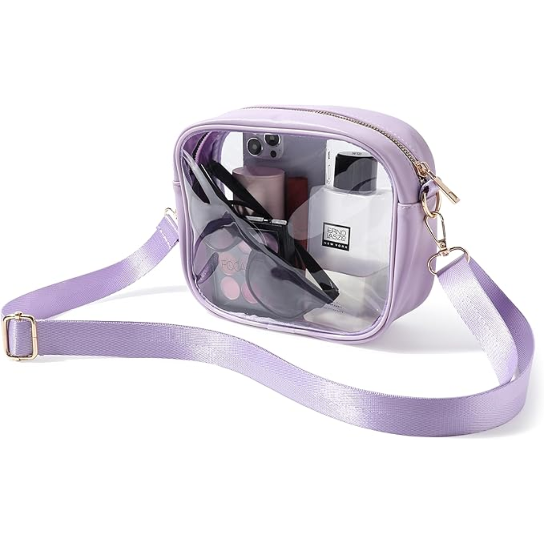 Strapazierfähige PVC-Crossbody-Tasche, stadionzugelassen. Ideales Accessoire für sicheren Transport.