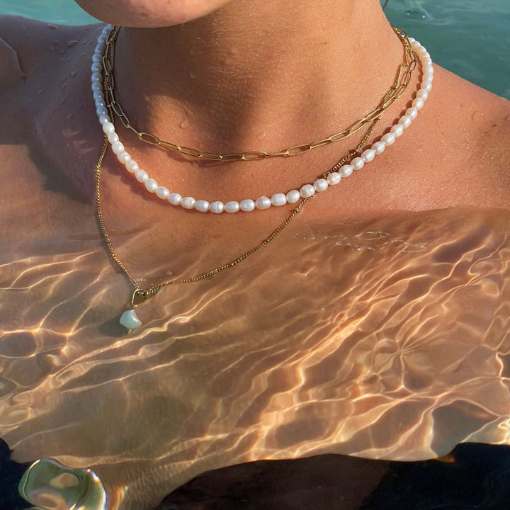 Layering Paperclip Gliederkette für Damen, verstellbar, aus wasserfestem Edelstahl. Choker-Stil möglich.