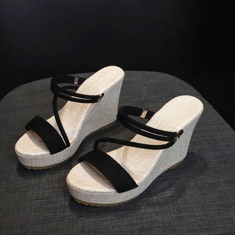 Modische Damen Keilsandalen, elegant & bequem. Ideale Sommerschuhe für einen leichten Sommerlook, verstellbar & vielseitig.