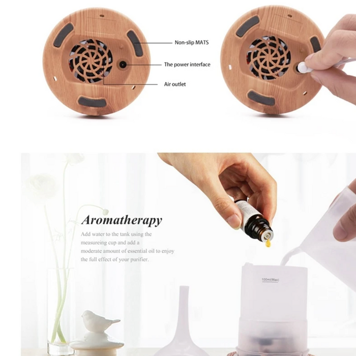 Aromadiffuser mit sanftem Stimmungslicht, perfekt für Wohnzimmer, Schlafzimmer und Wellness-Oasen.