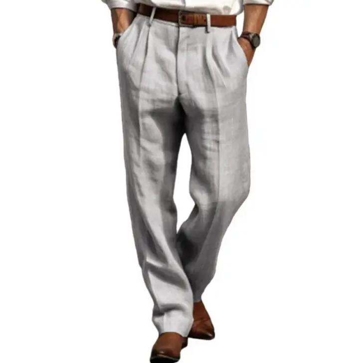 Casual Maro Herren Sommerhose, locker sitzend, aus atmungsaktivem Leinen; perfekt für Freizeit und Urlaub.