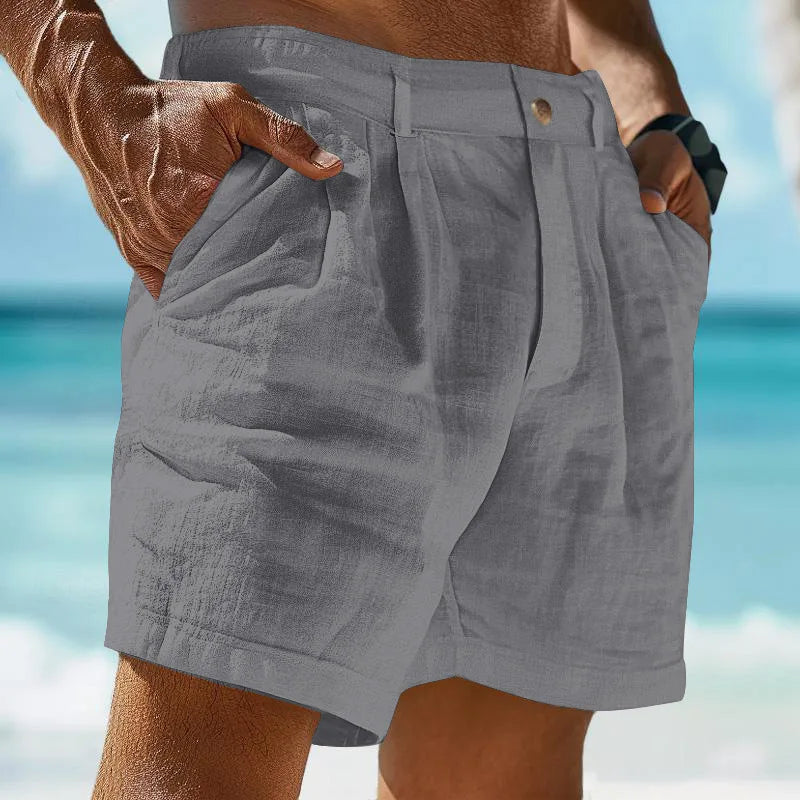 Bequeme, luftige Leinen-Sommershorts für Herren, Regular Fit, ideal für heiße Tage und Freizeit.