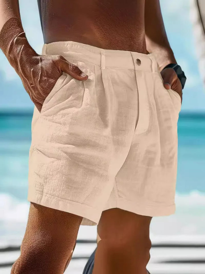 Luftige & bequeme Herrenshorts Jonas aus Leinen, ideal für Freizeit und warme Sommertage.