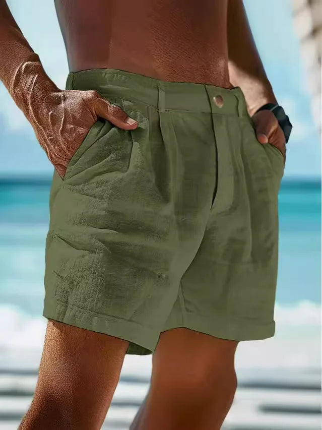 Hochwertige Herren-Sommershorts Jonas aus Leinen, leicht & atmungsaktiv für besten Komfort.